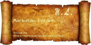 Markotán Lóránt névjegykártya