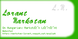 lorant markotan business card